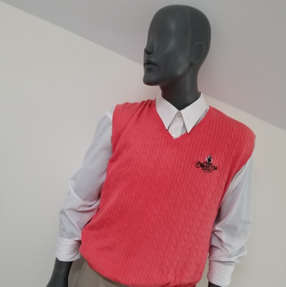 Mens Coral Tommy Hilfiger Sweater Vest Size Large